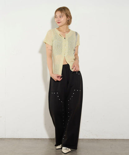 透視修身短袖開衫