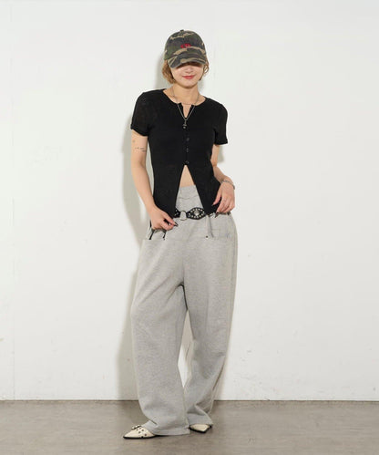 透視修身短袖開衫