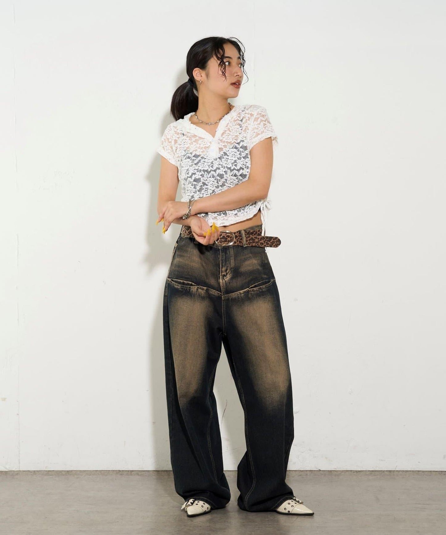 透視亨利領短袖帽衫