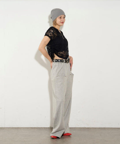 透視亨利領短袖帽衫