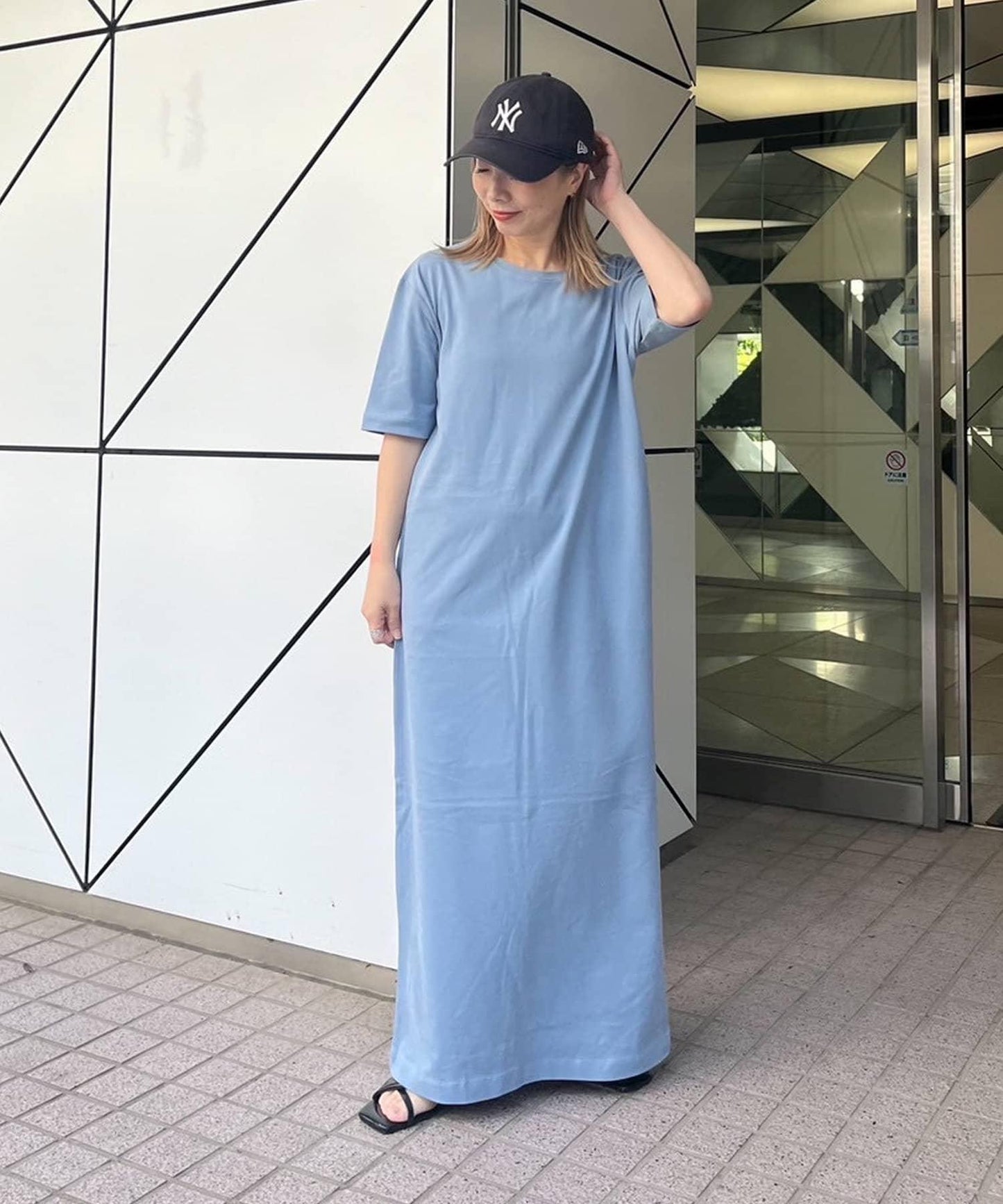 【帕爾克羅限定】【PON企劃】圓領長款短袖連衣裙