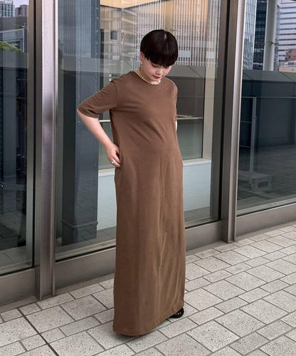 【帕爾克羅限定】【PON企劃】圓領長款短袖連衣裙