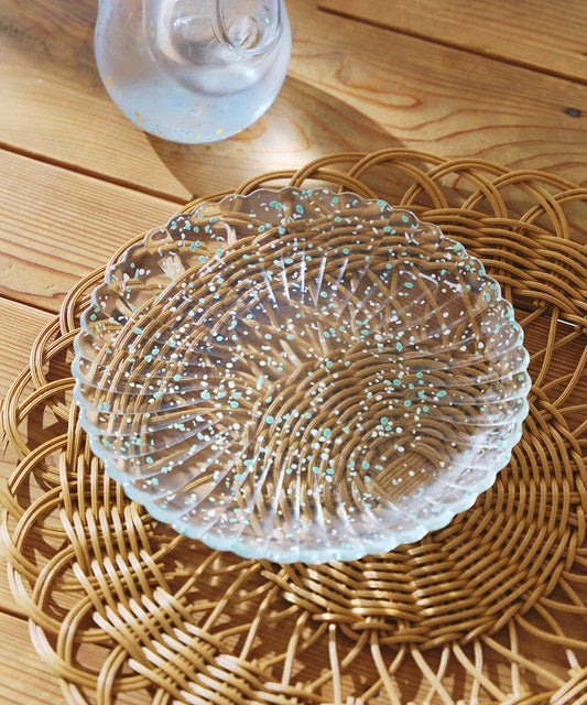 ガラス菊皿：21cm／涼を楽しむ夏御膳