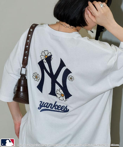 聯名 MLB 標誌刺繡背面印花T恤