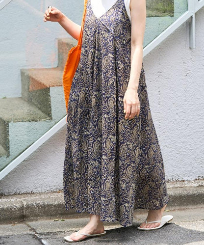 印度 印花 女士吊帶連衣裙【限量】