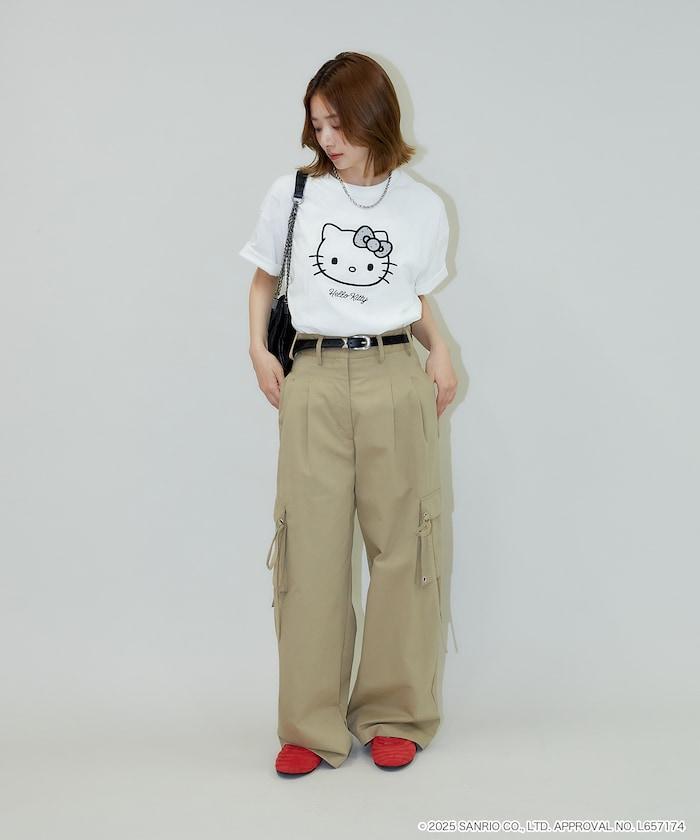 "HELLO KITTY/《Hello Kitty》" 異素材蝴蝶結T恤 限定推出