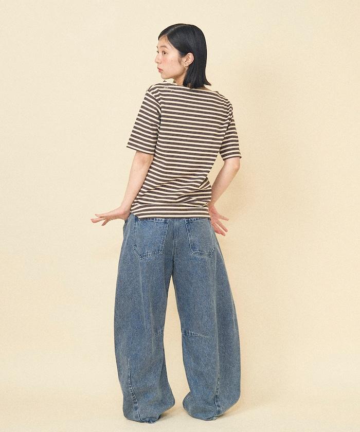 一點刺繡 短袖緊身巴士克襯衫