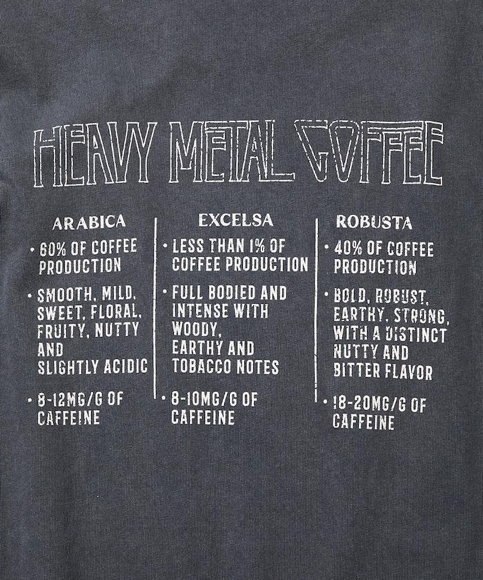 大號剪裁 皮革染色 裂紋印花 圓領T恤 / 重金屬咖啡 【限定推出】