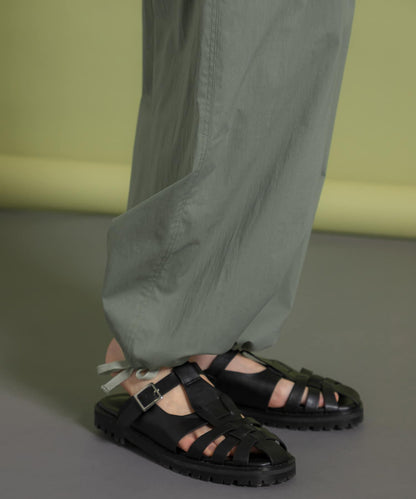 抽繩下襬工裝褲