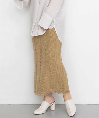 修身流蘇針織半身裙