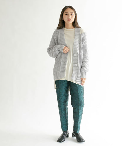 肩部開叉寬鬆針織開衫