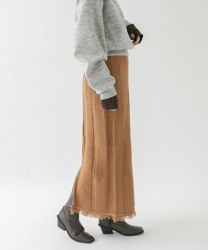 修身流蘇針織半身裙