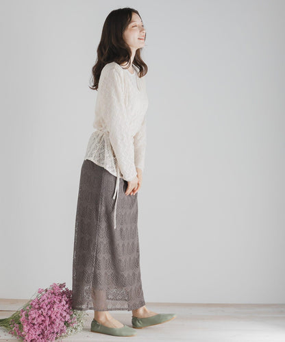 交叉領蕾絲襯衫