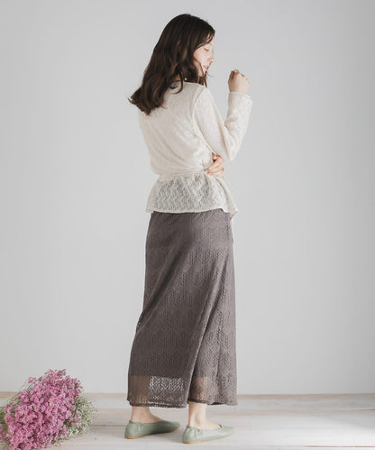 交叉領蕾絲襯衫