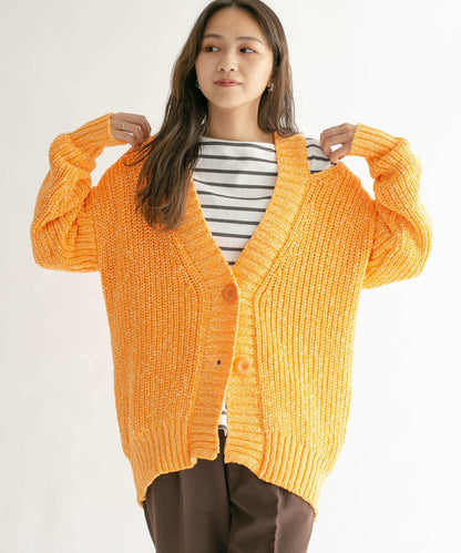 肩部開叉寬鬆針織開衫