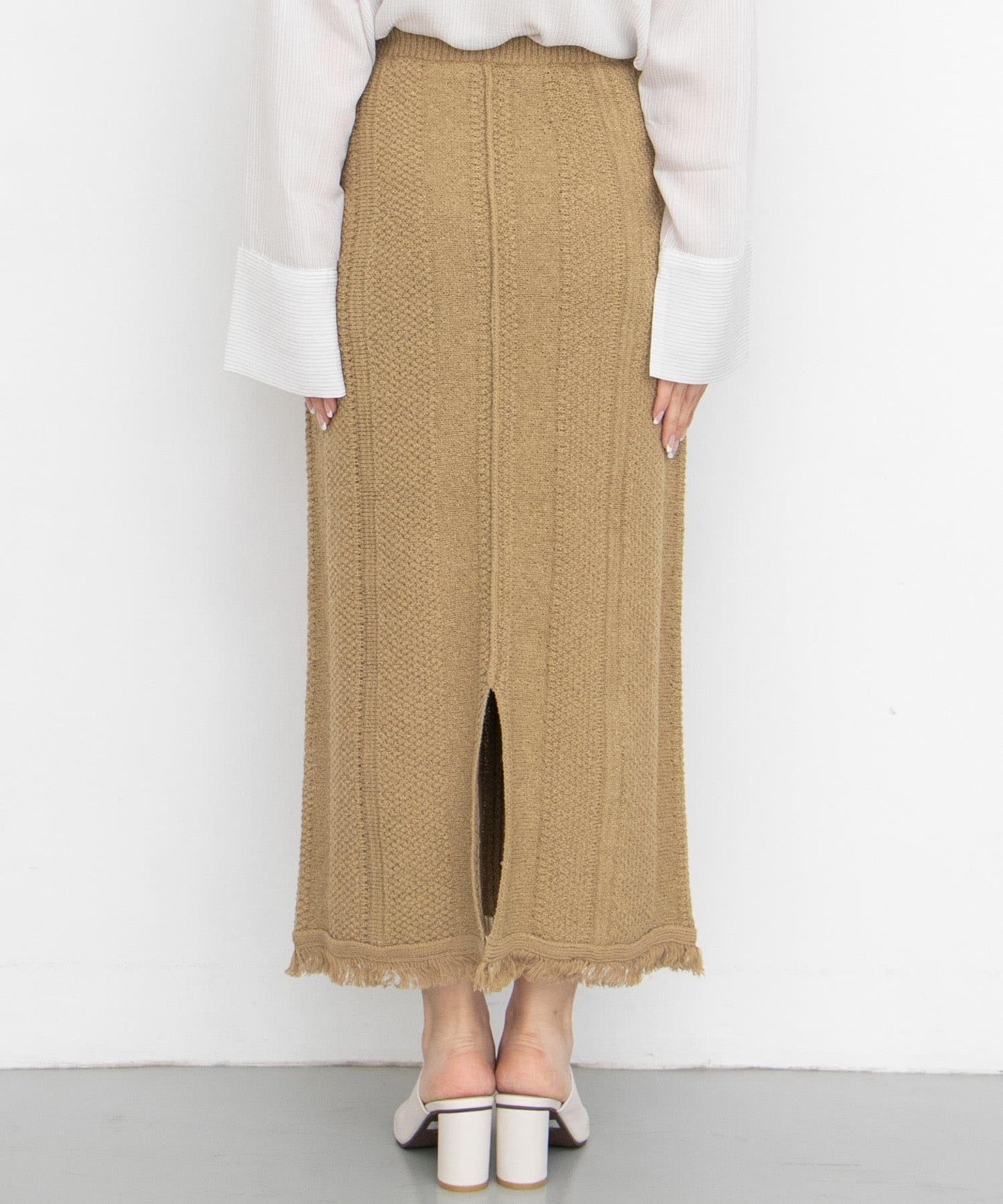 修身流蘇針織半身裙