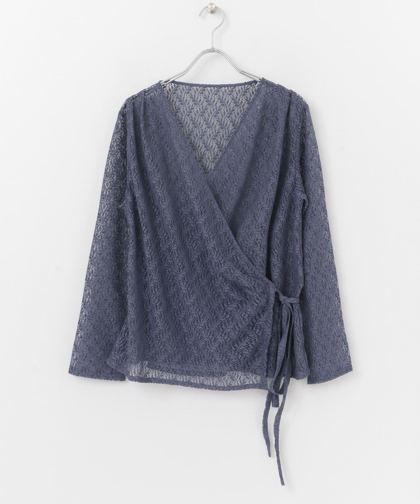 交叉領蕾絲襯衫