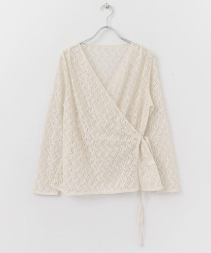 交叉領蕾絲襯衫