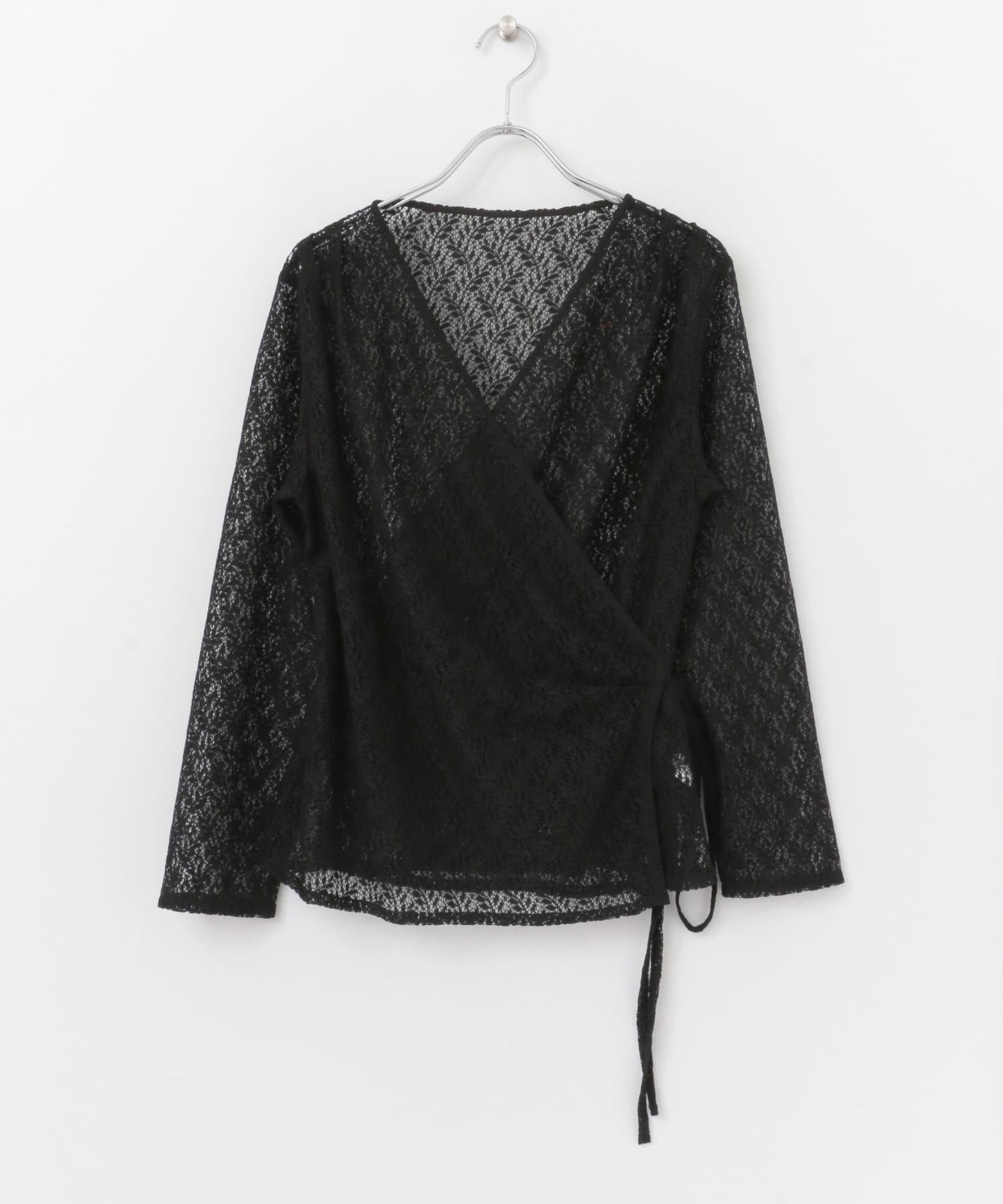 交叉領蕾絲襯衫