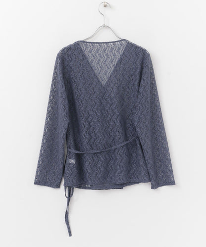 交叉領蕾絲襯衫