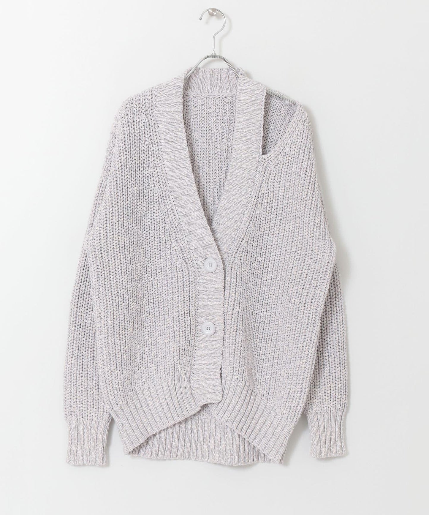 肩部開叉寬鬆針織開衫