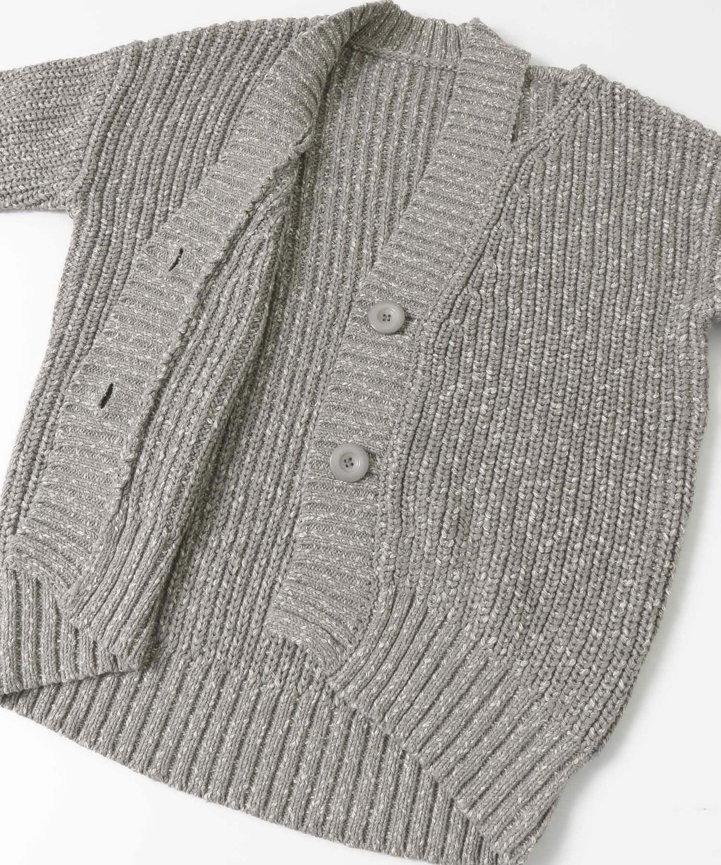 肩部開叉寬鬆針織開衫