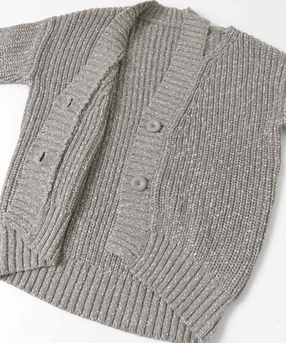 肩部開叉寬鬆針織開衫