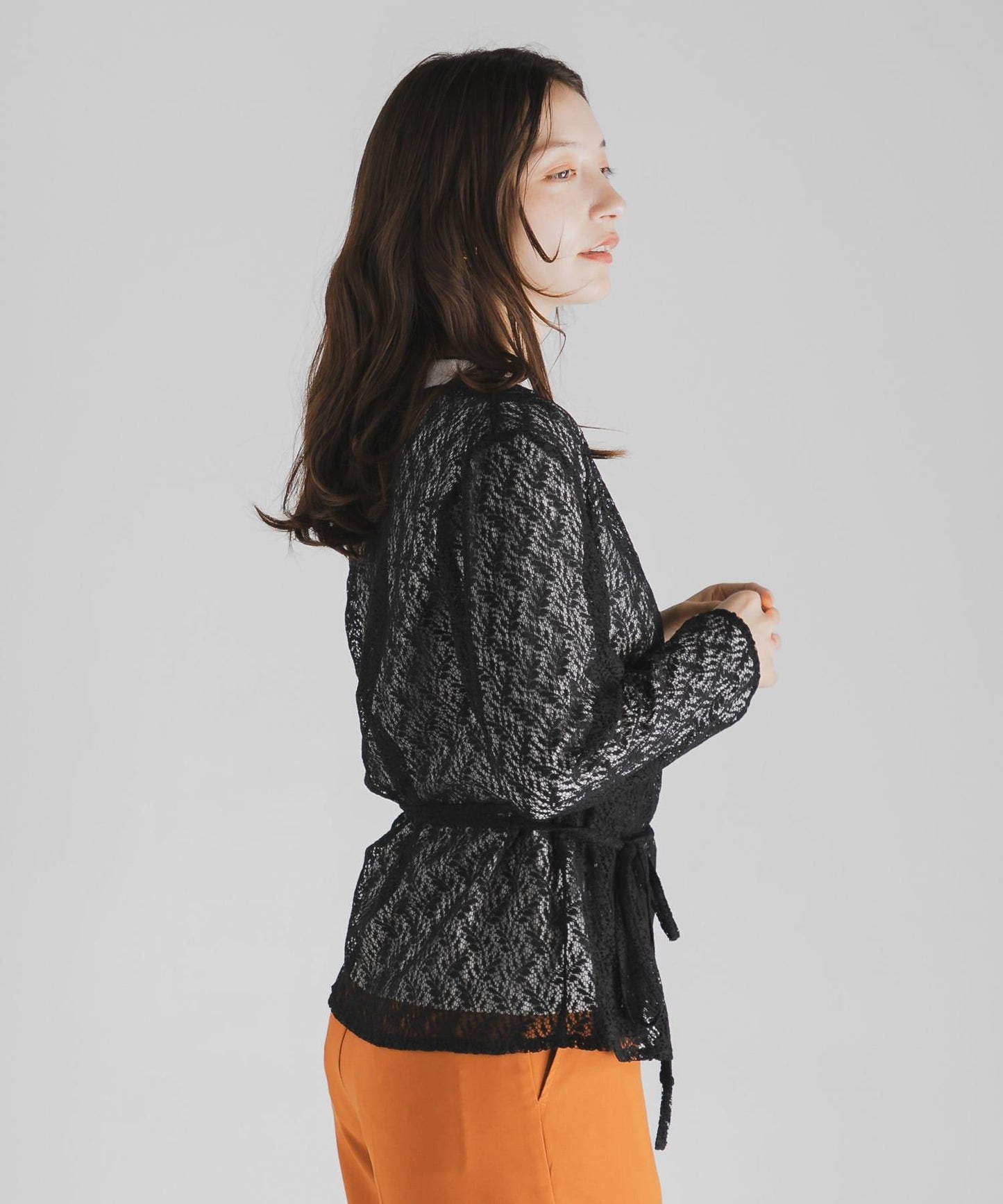 交叉領蕾絲襯衫