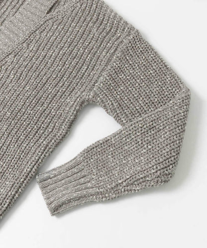 肩部開叉寬鬆針織開衫