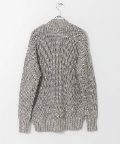 肩部開叉寬鬆針織開衫