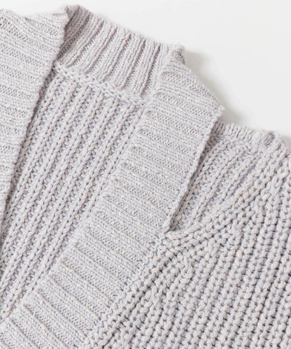 肩部開叉寬鬆針織開衫