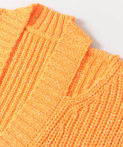 肩部開叉寬鬆針織開衫