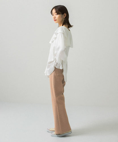 彈力人字紋喇叭褲