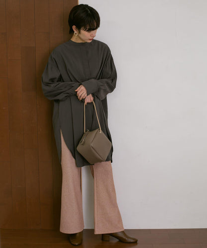 彈力人字紋喇叭褲