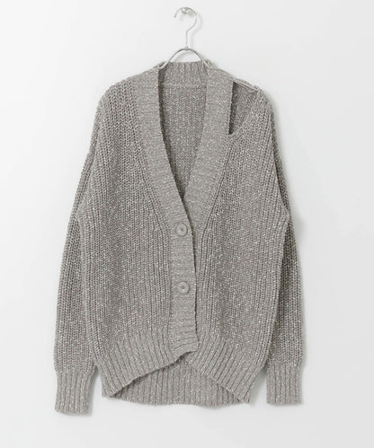 肩部開叉寬鬆針織開衫