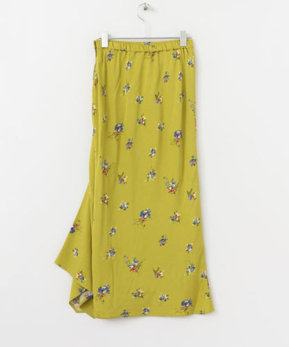 花卉不對稱下襬斜裁半身裙