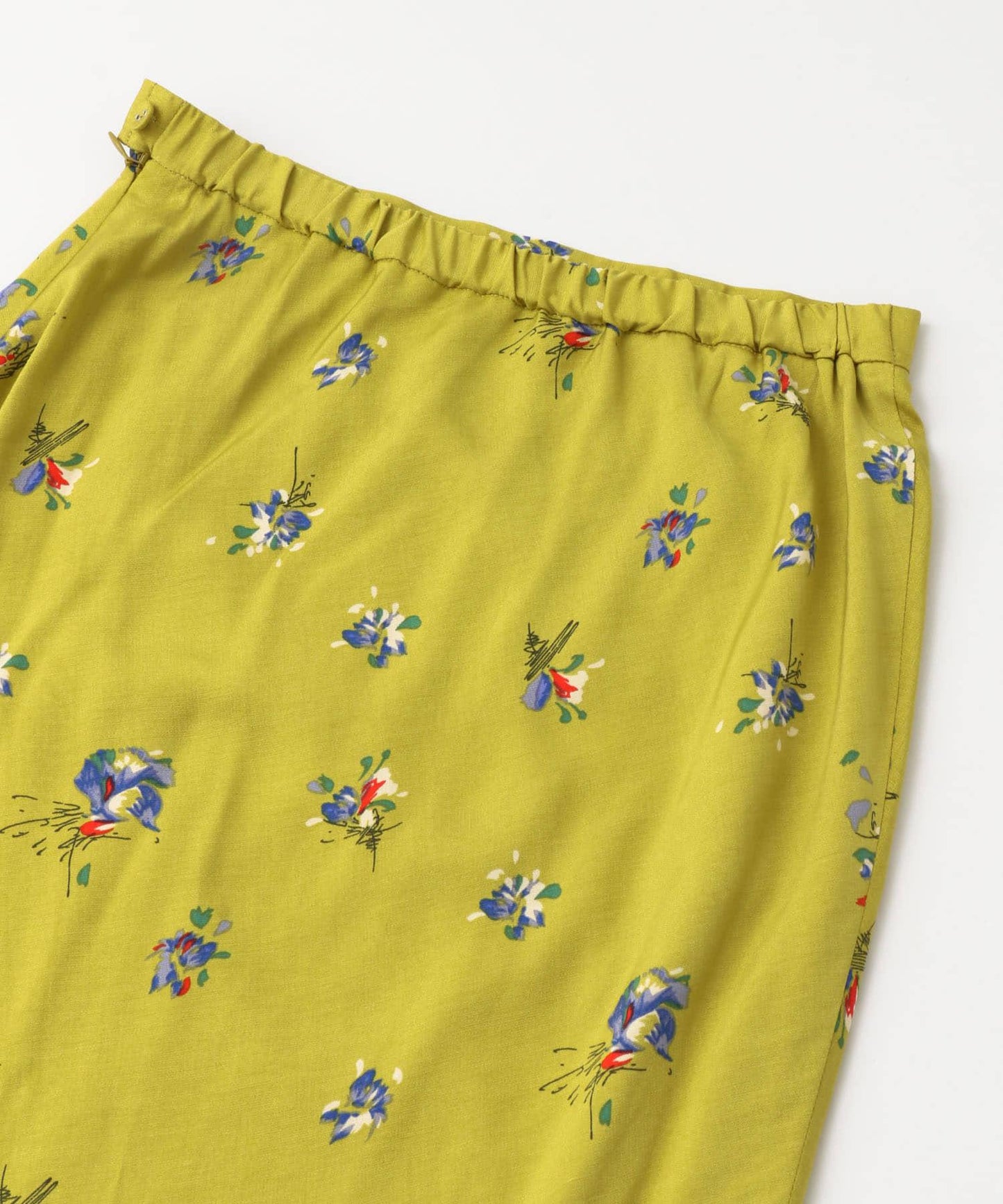 花卉不對稱下襬斜裁半身裙