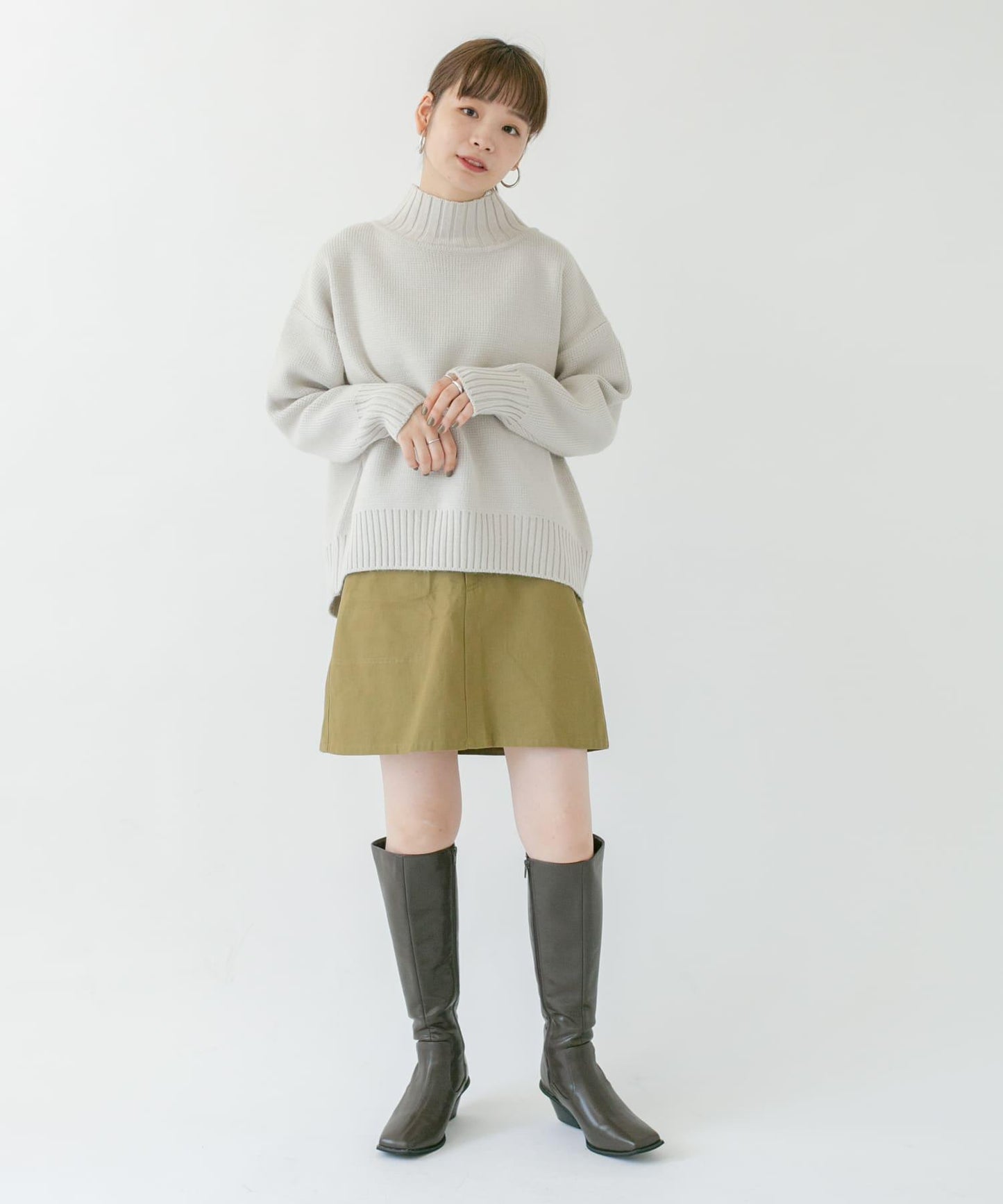 高腰荷葉邊迷你裙