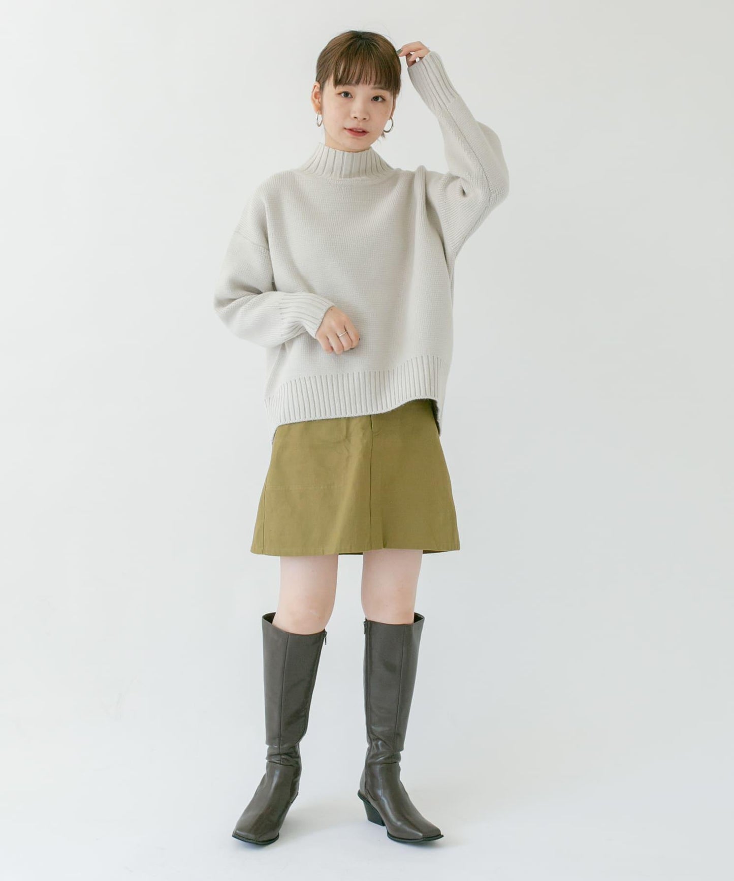 高腰荷葉邊迷你裙