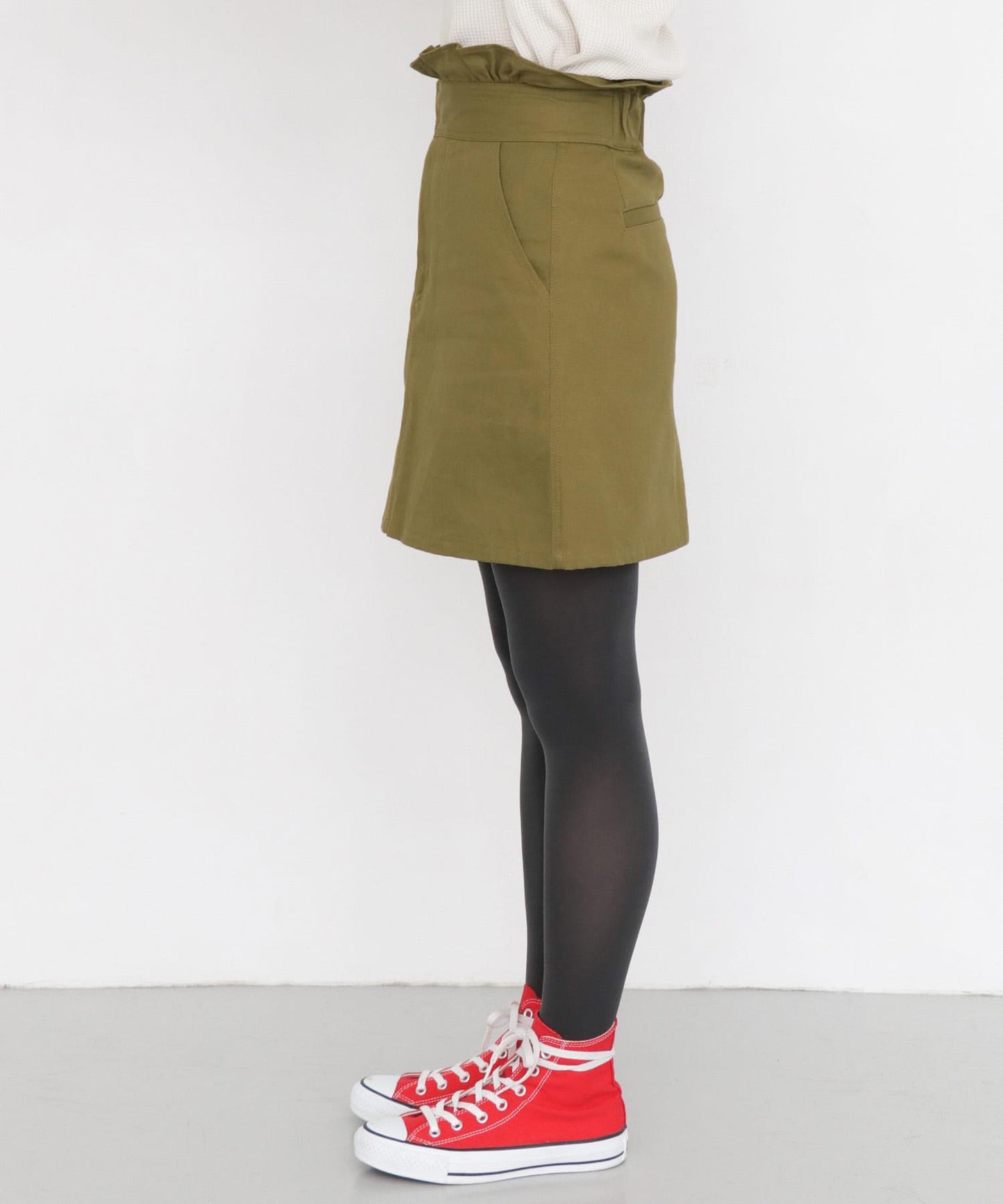 高腰荷葉邊迷你裙