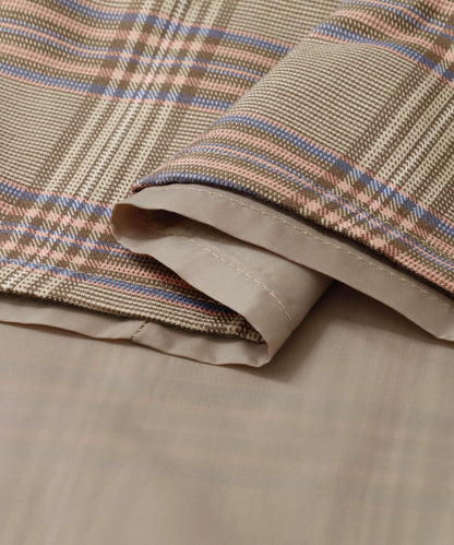 格紋高腰喇叭長裙