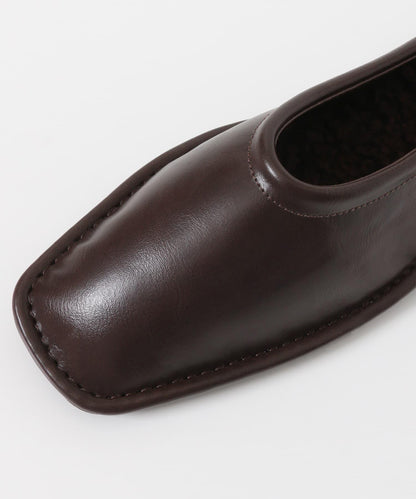 方頭縫線繫帶高跟鞋∴