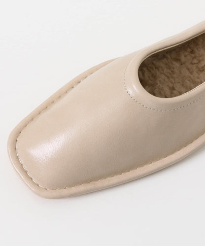 方頭縫線繫帶高跟鞋∴