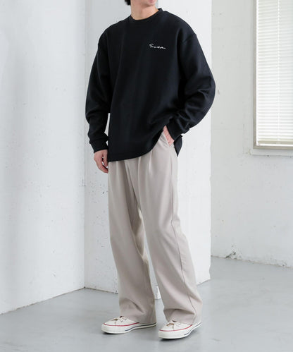 『イージーケア』雙褶寬鬆長褲