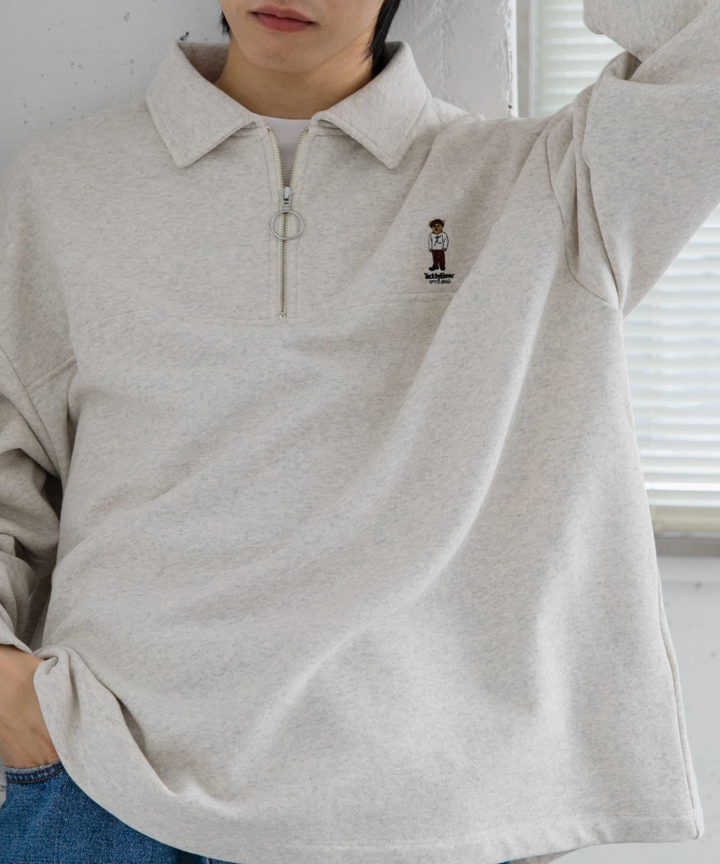 「中性款」TeddyBear×SOP 泰迪熊半拉鍊衛衣