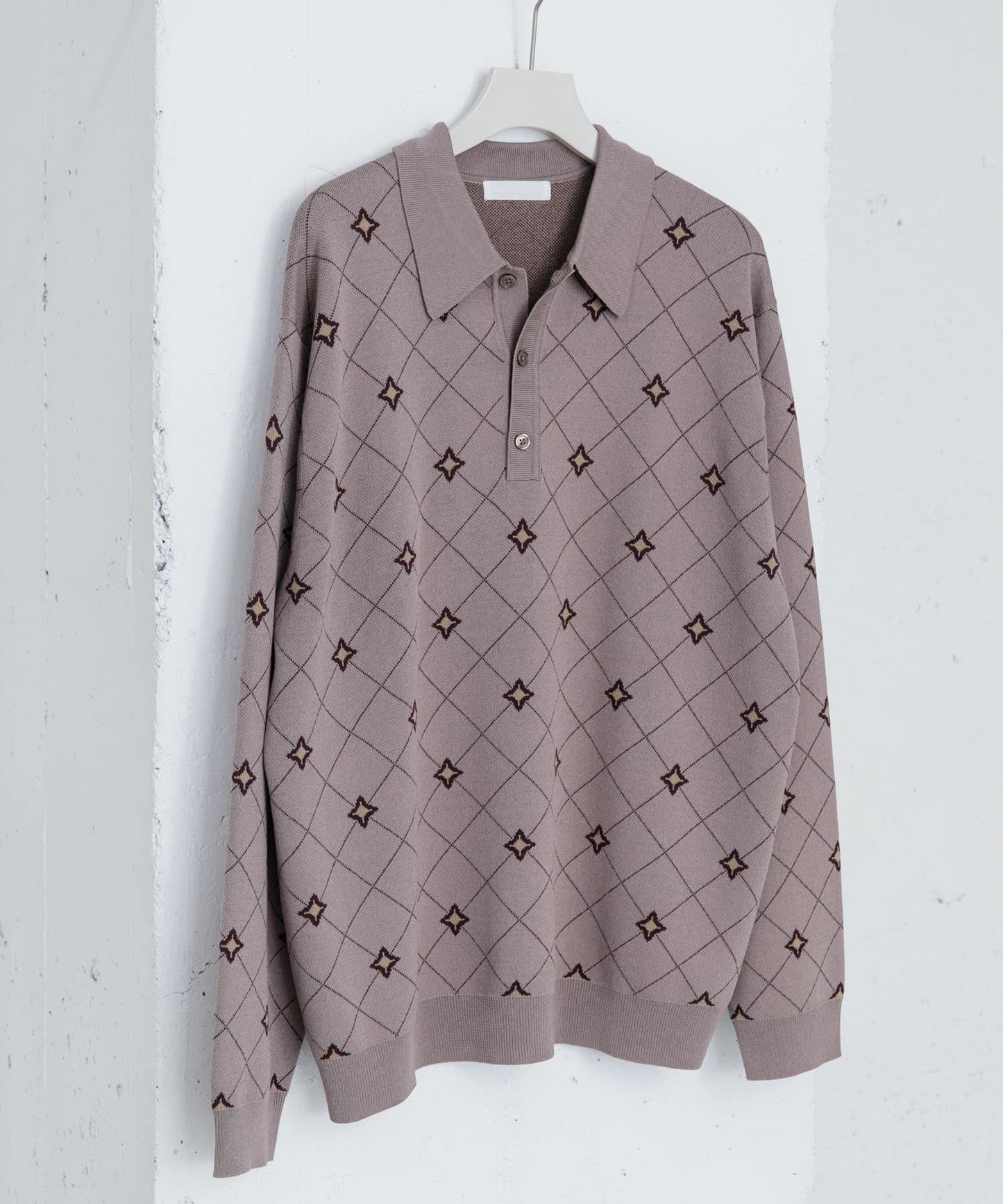 花卉提花針織POLO衫