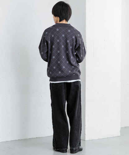 花卉提花針織POLO衫