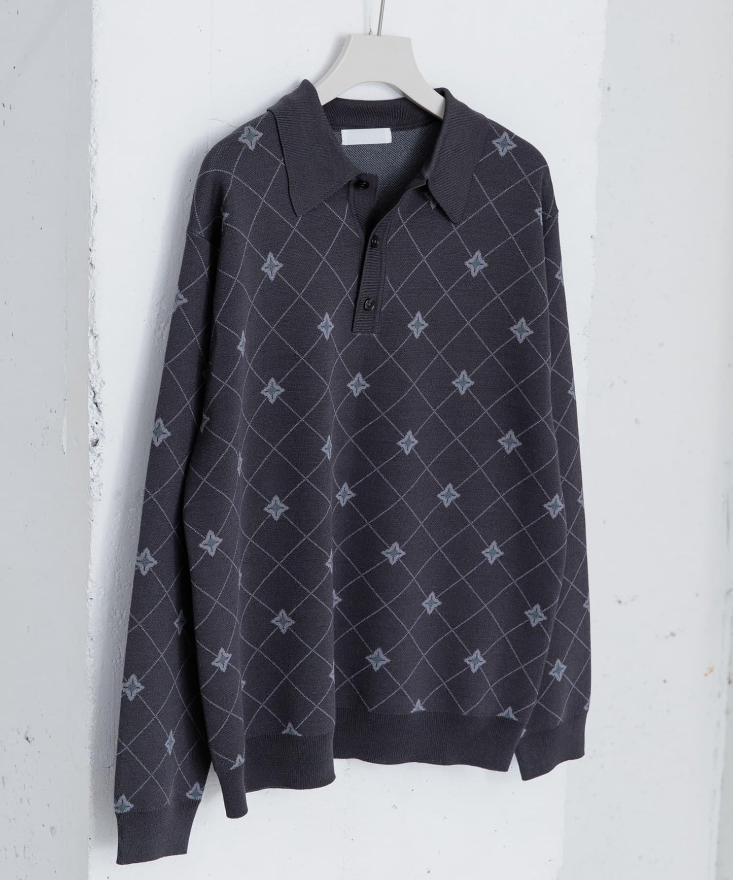 花卉提花針織POLO衫