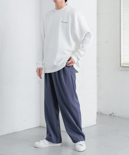 『イージーケア』雙褶寬鬆長褲