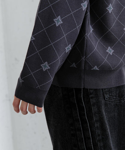 花卉提花針織POLO衫